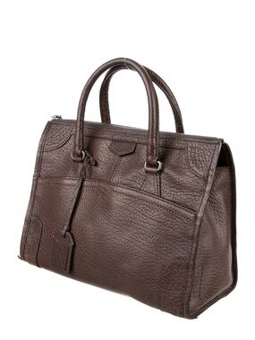 Reed Krakoff Dark Brown Embossed Leather Satchel